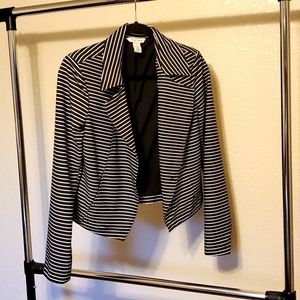 WHBM Black and White strip jacket